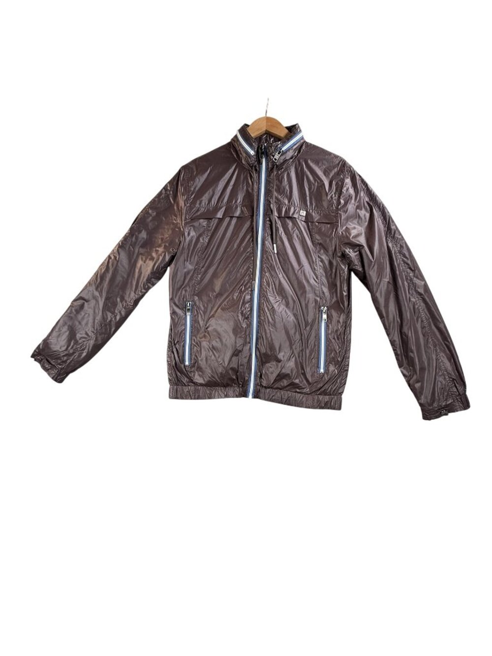 Antony Morato Jacket Mens Large 50 Brown Hooded Full Zip Windbreaker Lightweight